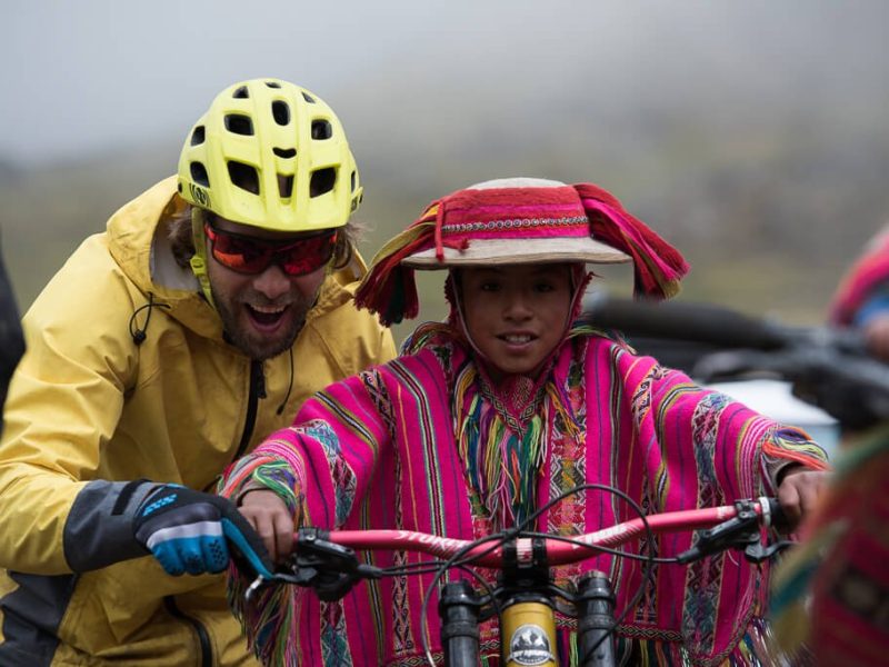 local peruvian kid on bike